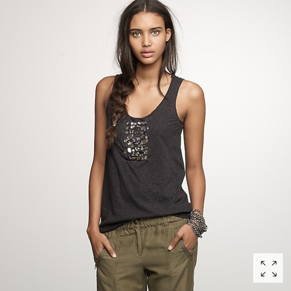 3/$20 JCrew Olive Green Jewel Tank Nwt - Picture 4 of 4